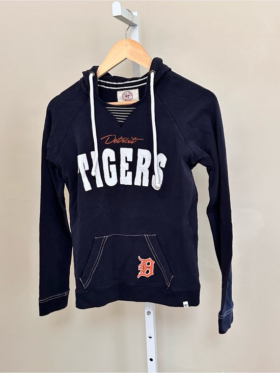 Detroit Tigers Tops - ‘47 Brand Detroit Tigers Women’s Hoodie Medium Navy MLB Baseball